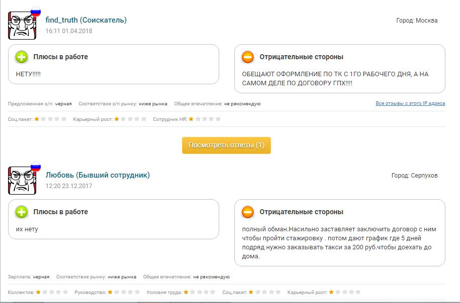 отзывы сотрудников